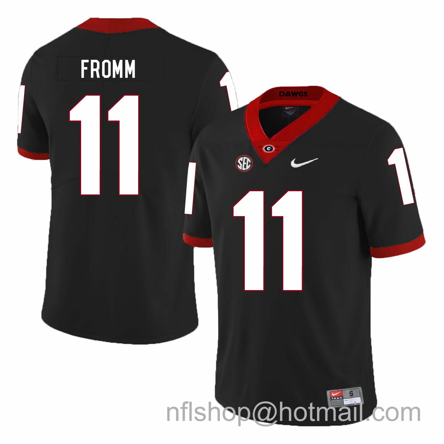 Men's Nike Georgia Bulldogs #11 Jake Fromm College Football Jersey Black