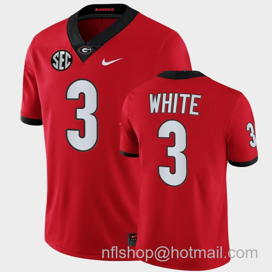 Men's Nike Georgia Bulldogs #3 Zamir White Red College Football Game Jersey