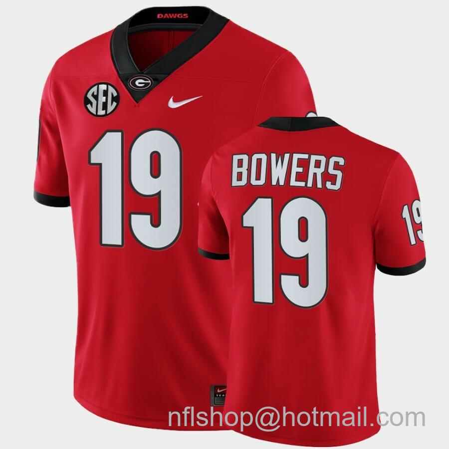 Men's Nike Georgia Bulldogs #19 Bowers Jersey Red College Football Game