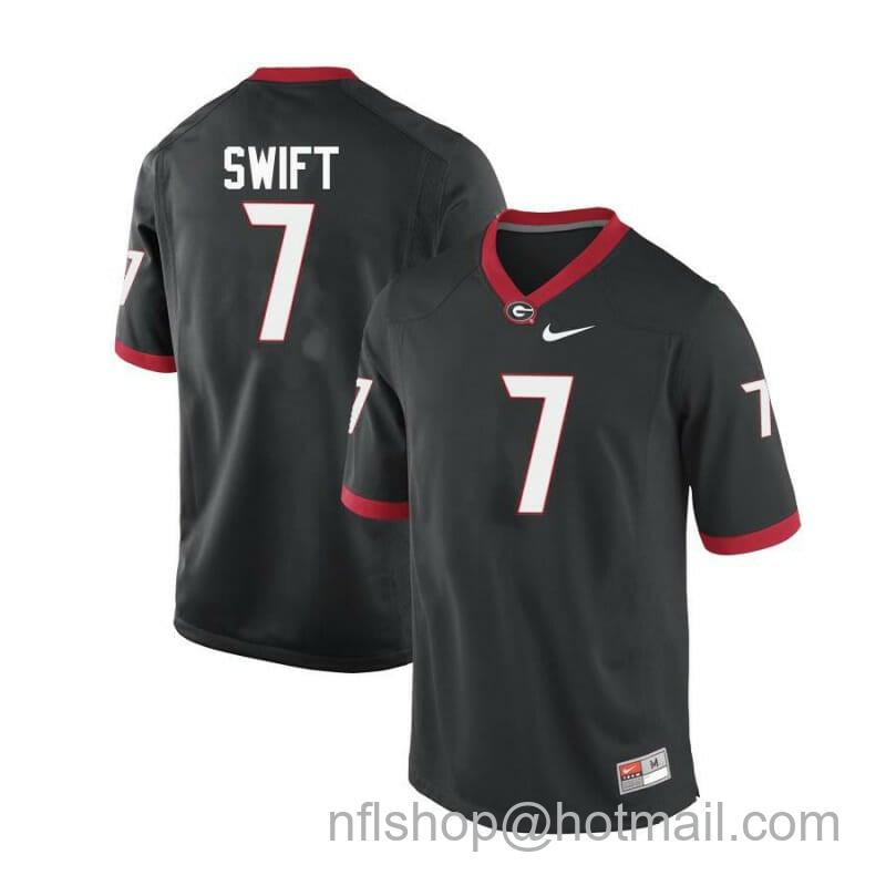 Men's Nike Georgia Bulldogs #7 DAndre Swift College Football Jersey Black