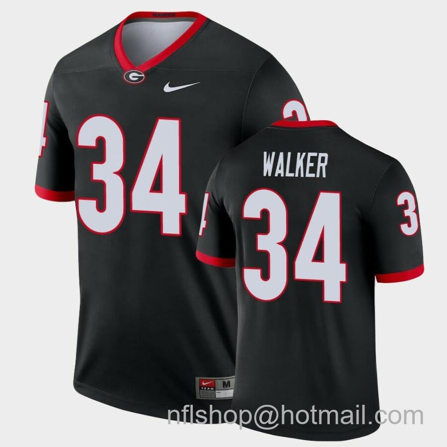 Men's Nike Georgia Bulldogs #34 Herchel Walker Black Legend Alternate Jersey