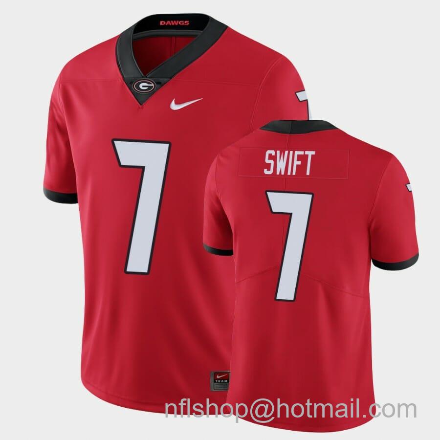 Men's Nike Georgia Bulldogs #7 DAndre Swift Red Limited Jersey