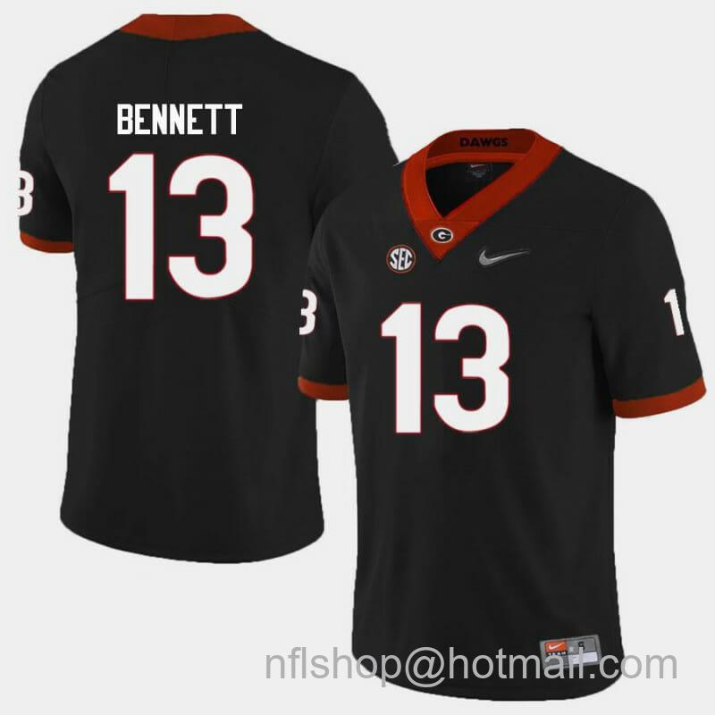 Men's Nike UGA Stetson Bennett Jersey #13 College Football Black