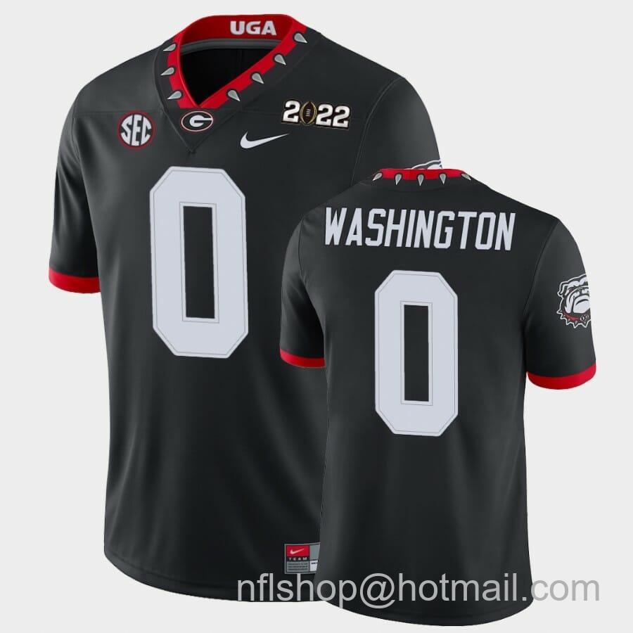 Men's Nike Bulldogs Washington Jersey #0 Black 2021 National Champions Game