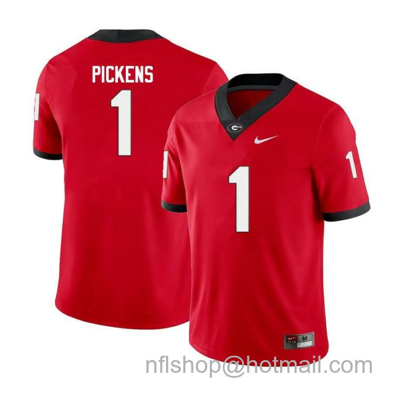 Men's Nike Georgia Bulldogs #1 George Pickens College Football Jersey Red