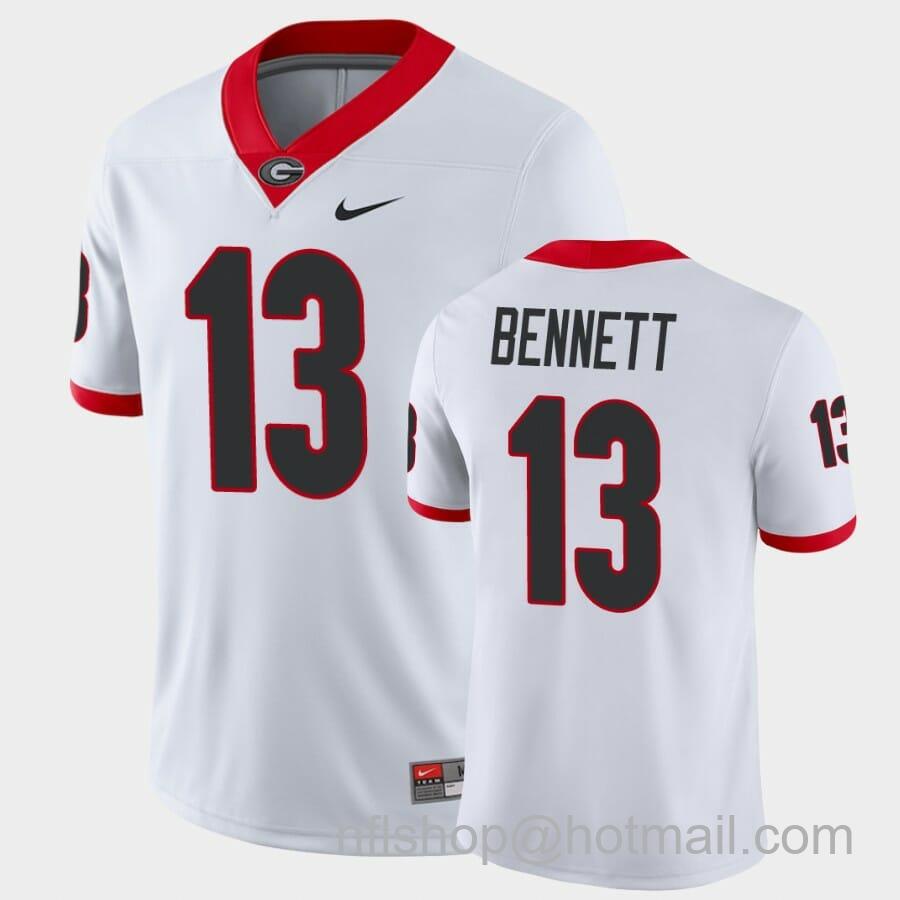 Men's Nike Stetson Bennett Georgia Jersey #13 White Game College Football