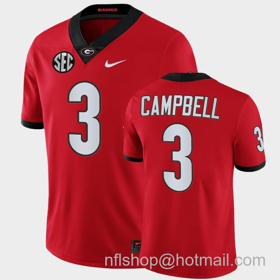 Men's Nike Georgia Bulldogs #3 Tyson Campbell Red College Football Alumni Jersey