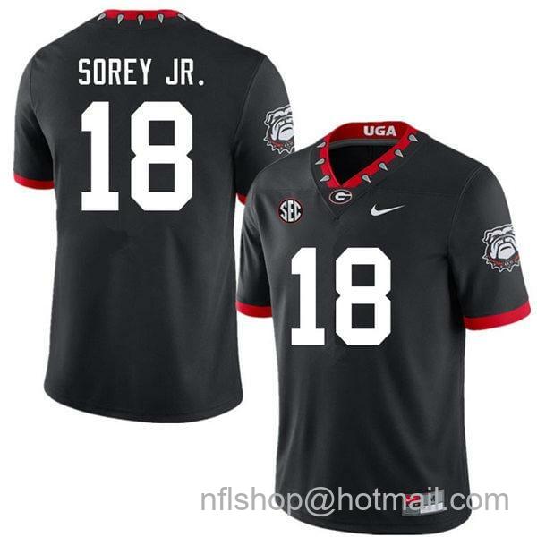 Men's Nike Georgia Bulldogs #18 Xavian Sorey Jr. Game College Football Jersey Black