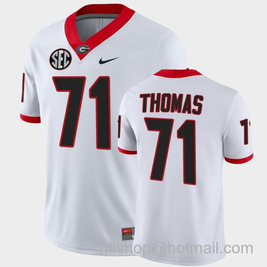 Men's Nike Georgia Bulldogs #71 Andrew Thomas White College Football Alumni Jersey