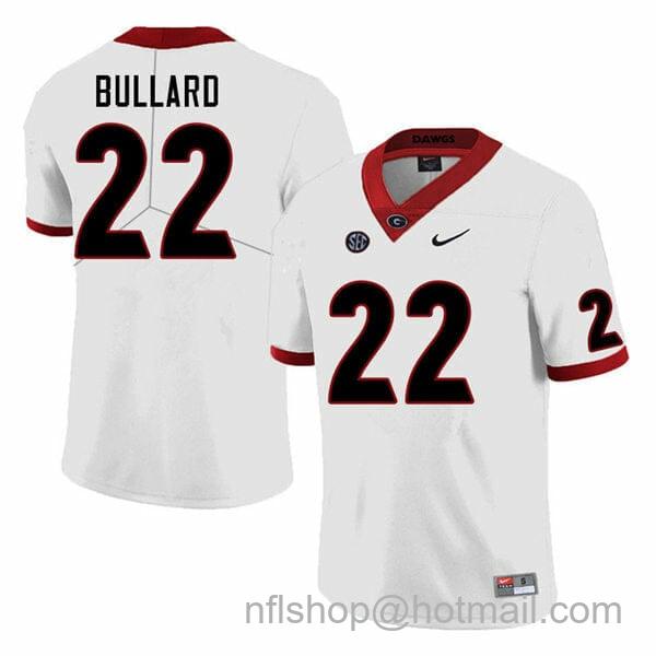 Men's Nike Georgia Bulldogs Javon Bullard Jersey #22 College Football Game White