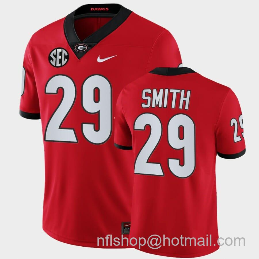 Men's Nike Georgia Bulldogs #29 Christopher Smith Red College Football Game Jersey