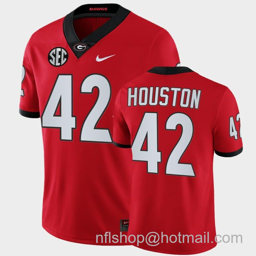 Men's Nike Georgia Bulldogs #42 Justin Houston Red College Football Alumni Jersey