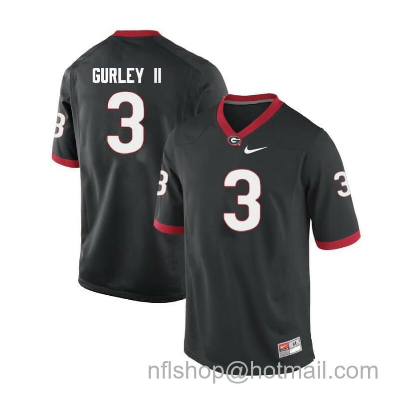 Men's Nike Georgia Bulldogs #3 Todd Gurley II College Football Jersey Limited Black