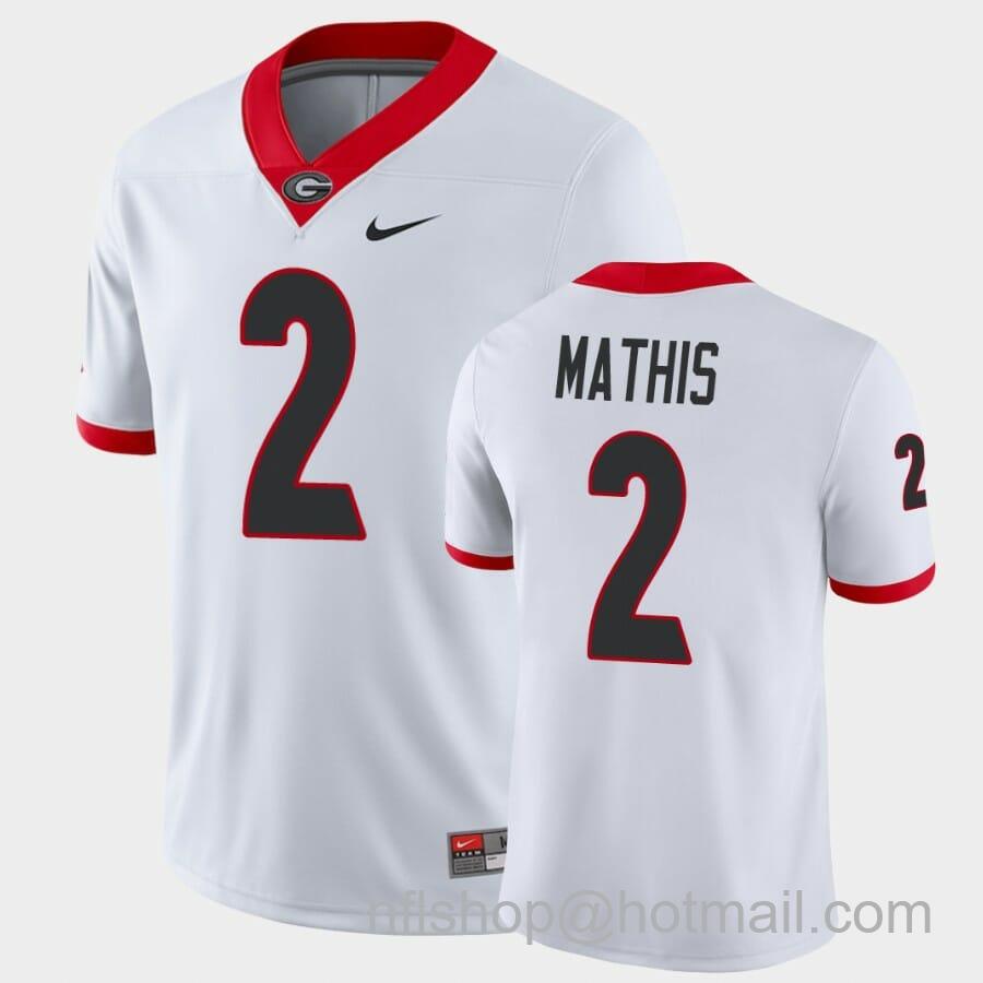 Men's Nike Georgia Bulldogs #2 DWan Mathis White Game College Football Jersey