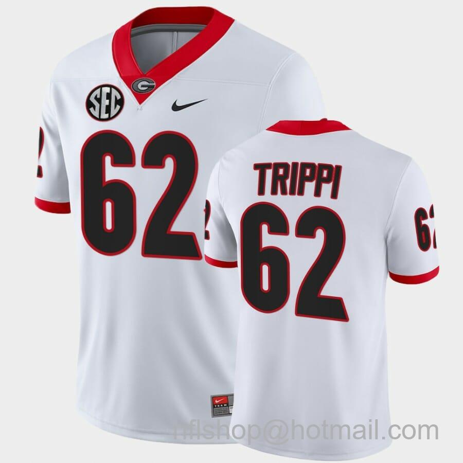 Men's Nike Georgia Bulldogs #62 Charley Trippi White College Football Alumni Jersey