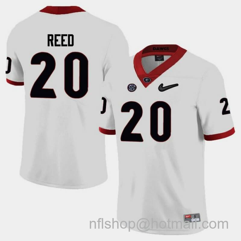 Men's Nike Georgia Bulldogs #20 J.R. Reed College Football Jersey Limited White