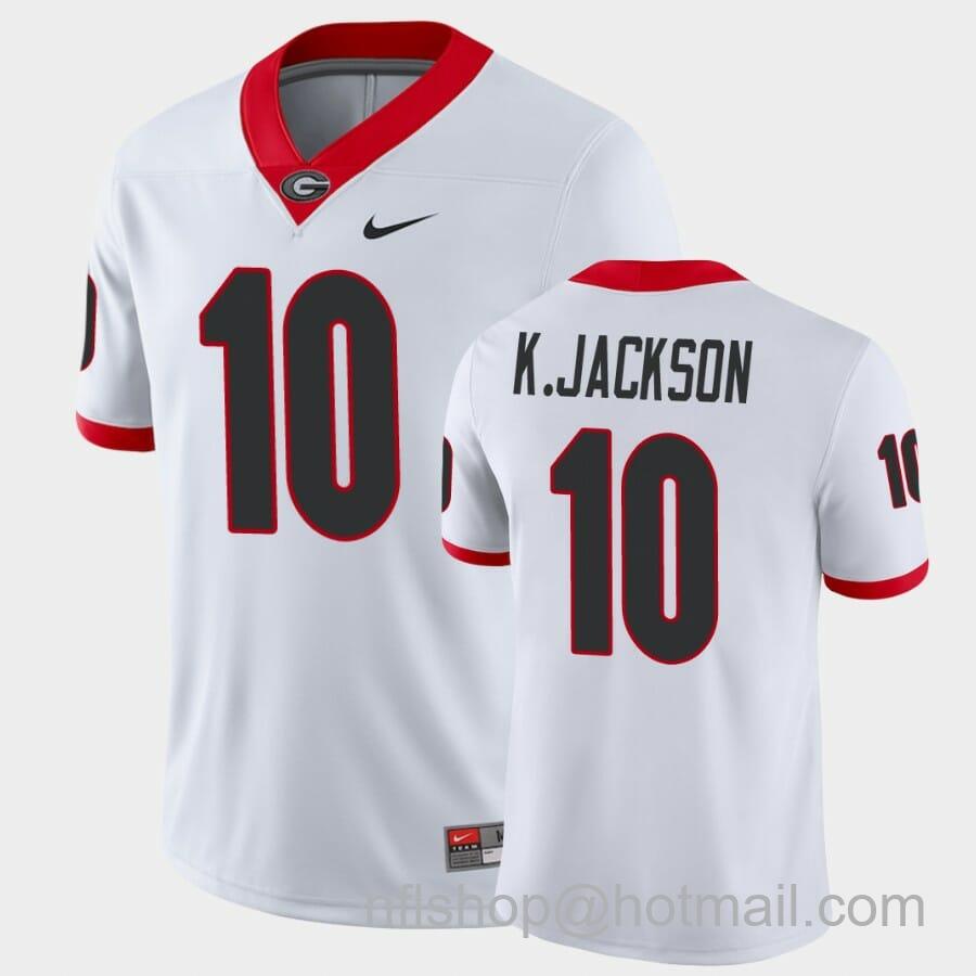 Men's Nike Georgia Bulldogs #10 Kearis Jackson White Game College Football Jersey