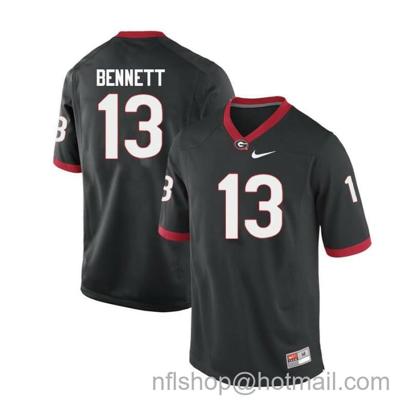 Men's Nike Georgia Bulldogs Bennett Jersey #13 College Football Limited Black