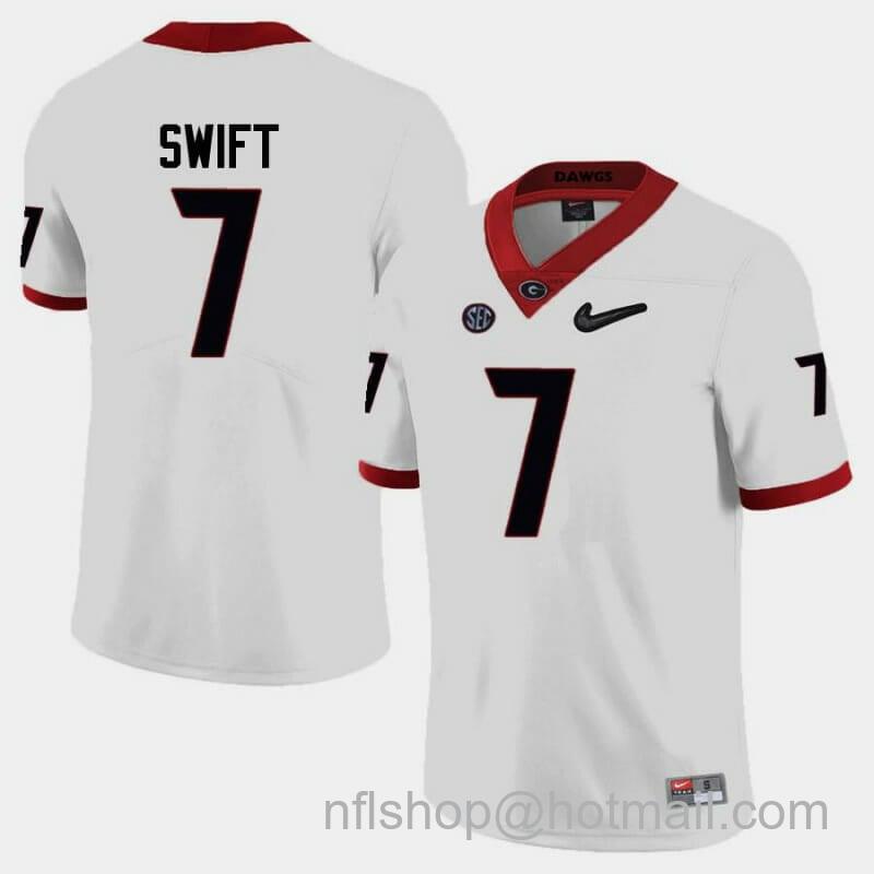 Men's Nike Georgia Bulldogs #7 DAndre Swift College Football Jersey Limited White