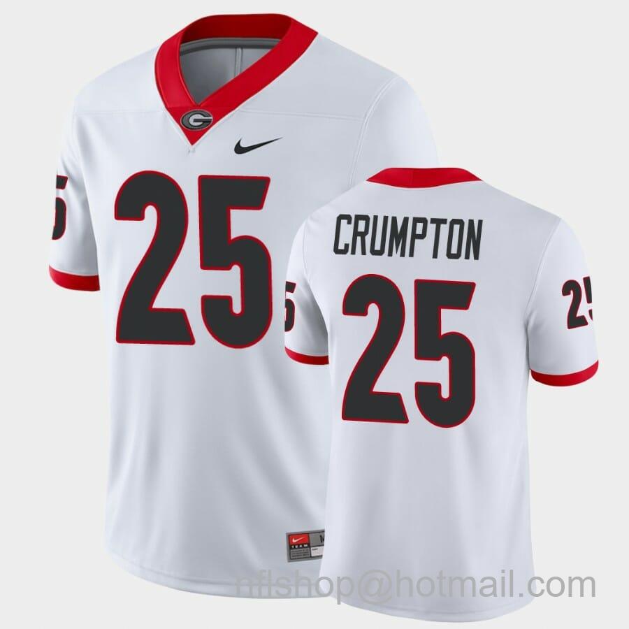 Men's Nike Georgia Bulldogs #25 Ahkil Crumpton White Game College Football Jersey