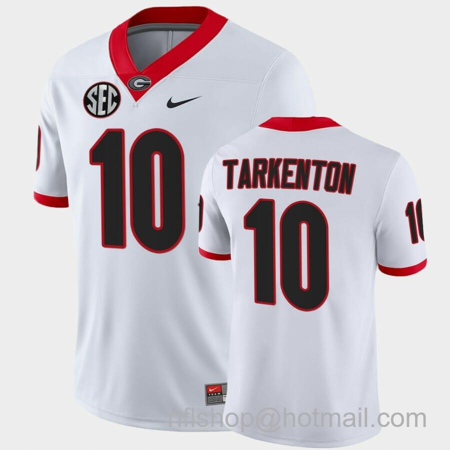 Men's Nike Georgia Bulldogs #10 Fran Tarkenton White College Football Alumni Jersey