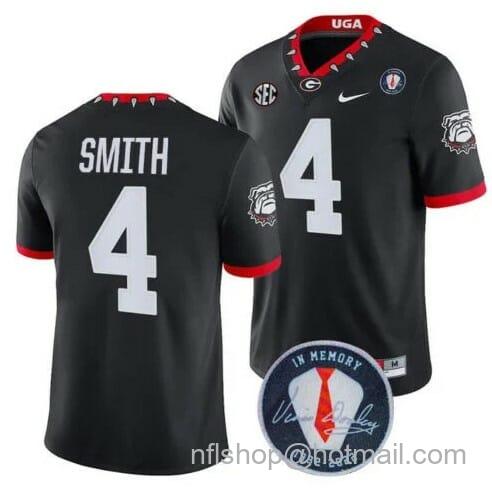 Men's Nike Georgia Bulldogs Nolan Smith #4 Jersey Honoring Vince Dooley Patch Black