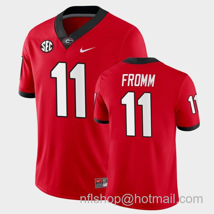 Men's Nike Georgia Bulldogs #11 Jake Fromm Red College Football Home Game Jersey