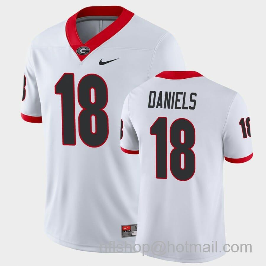 Men's Nike Georgia Bulldogs #18 JT Daniels White Game College Football Jersey