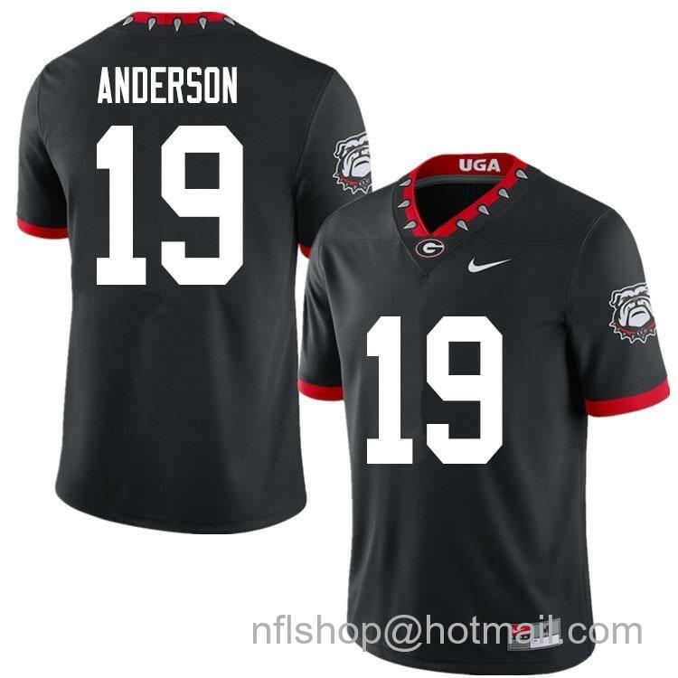 Men's Nike Georgia Bulldogs #19 Adam Anderson Game College Football Jersey Black