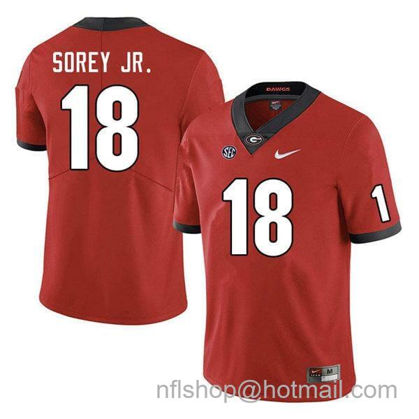 Men's Nike Georgia Bulldogs #18 Xavian Sorey Jr. Game College Football Jersey Red