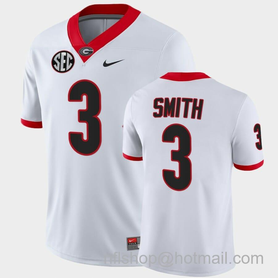 Men's Nike Georgia Bulldogs #3 Roquan Smith White College Football Alumni Jersey