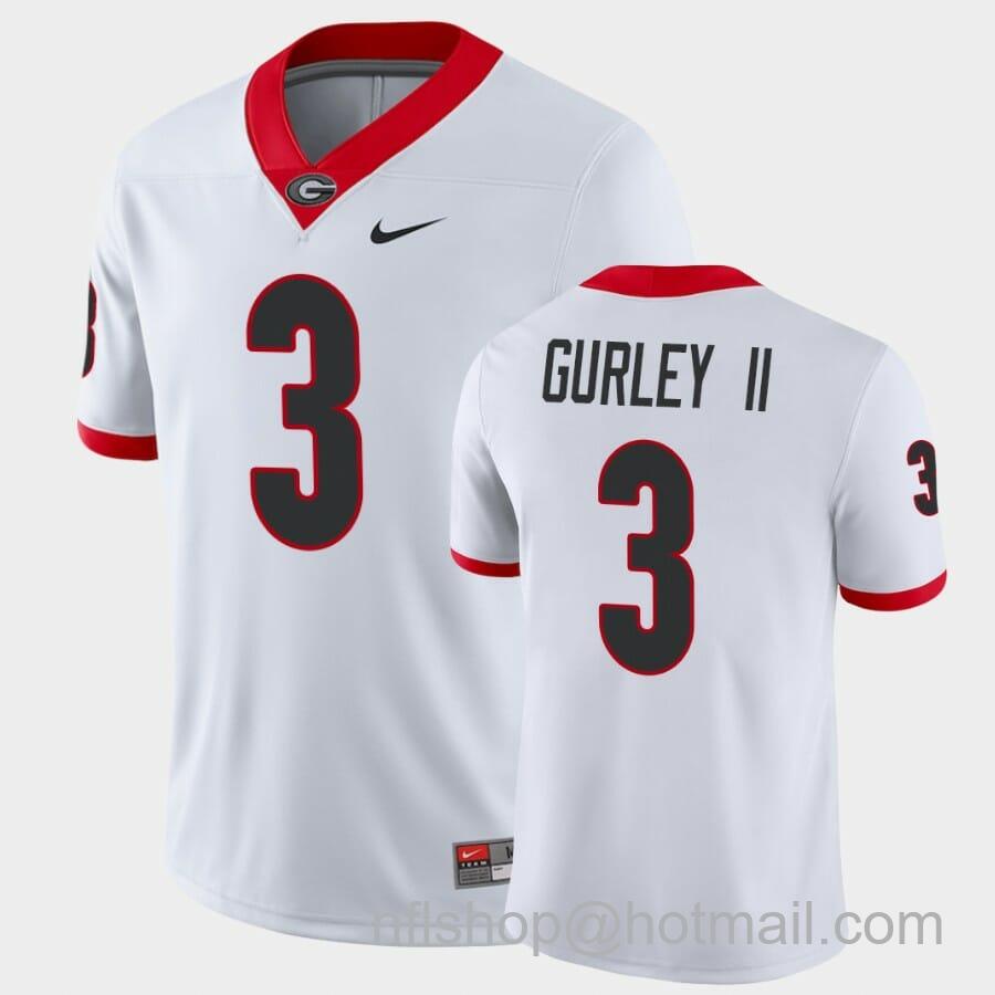 Men's Nike Georgia Bulldogs #3 Todd Gurley II Game College Football White Jersey