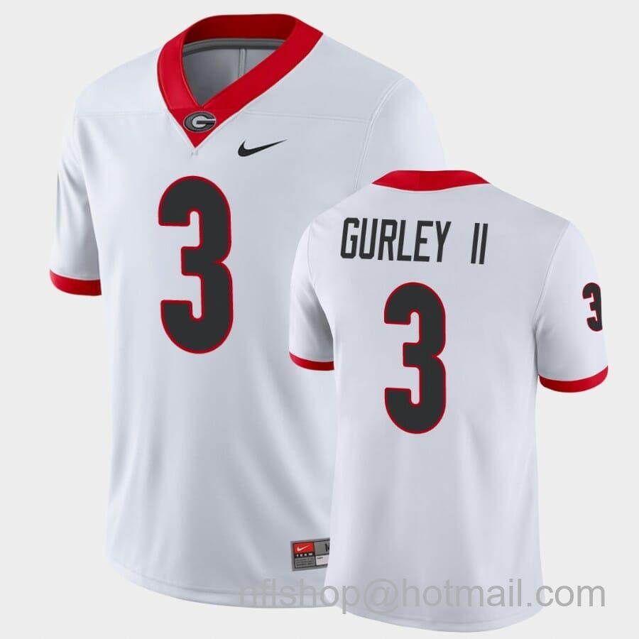 Men's Nike Georgia Bulldogs #3 Todd Gurley II White Game College Football Jersey