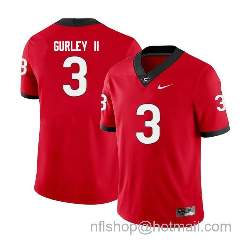 Men's Nike Georgia Bulldogs #3 Todd Gurley II College Football Jersey Limited Red