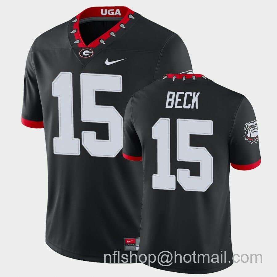 Men's Nike Georgia Bulldogs #15 Carson Beck Black College Football Alternate Game Jersey