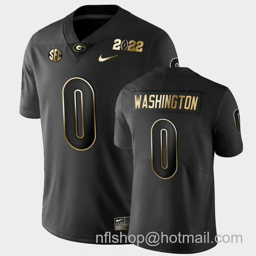 Men's Nike Georgia Darnell Washington Jersey #0 Black 2021 National Champions Golden