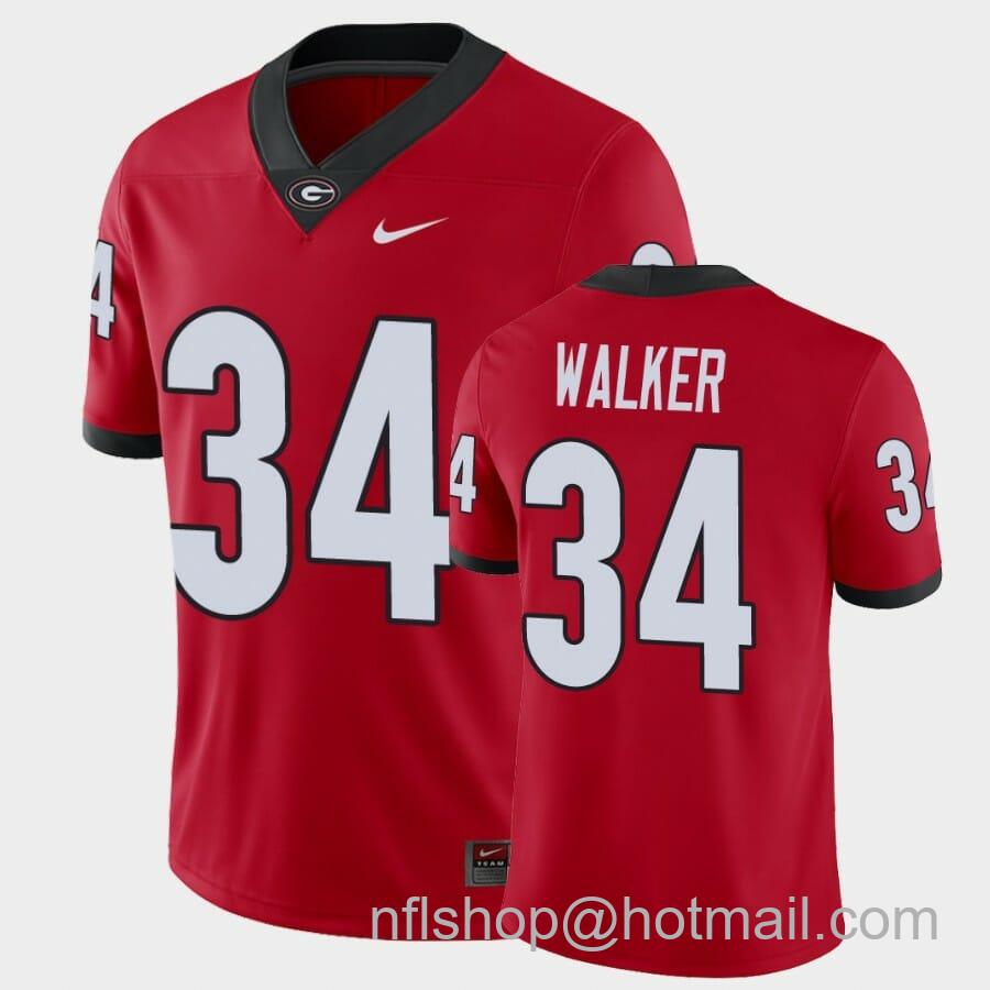 Men's Nike Georgia Bulldogs #34 Herchel Walker Red College Football Alumni Player Jersey