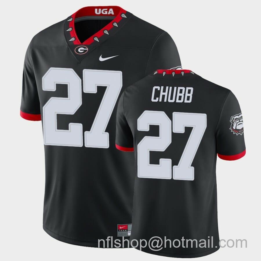 Men's Nike Georgia Bulldogs #27 Nick Chubb Black College Football Alternate Game Jersey