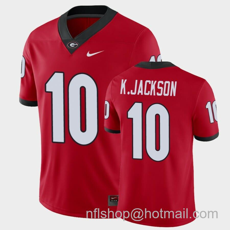 Men's Nike Georgia Bulldogs #10 Kearis Jackson Red College Football Alumni Player Jersey