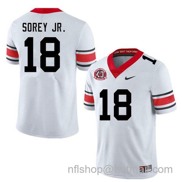 Men's Nike Georgia Bulldogs #18 Xavian Sorey Jr. Game NCAA College Football Jersey White