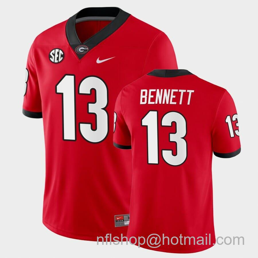 Men's Nike Georgia Bulldogs #13 Stetson Bennett Jersey Red College Football Home Game