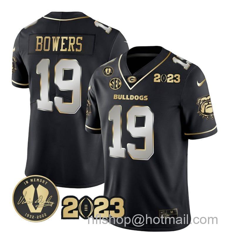 Men's Nike Brock Bowers Jersey #19 Georgia Bulldogs Football Black Limited All Stitched