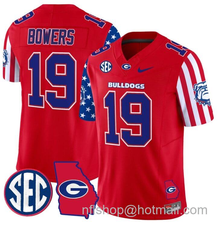 Men's Nike Brock Bowers Jersey #19 Georgia Bulldogs American Style Vapor Limited Football Stitched White