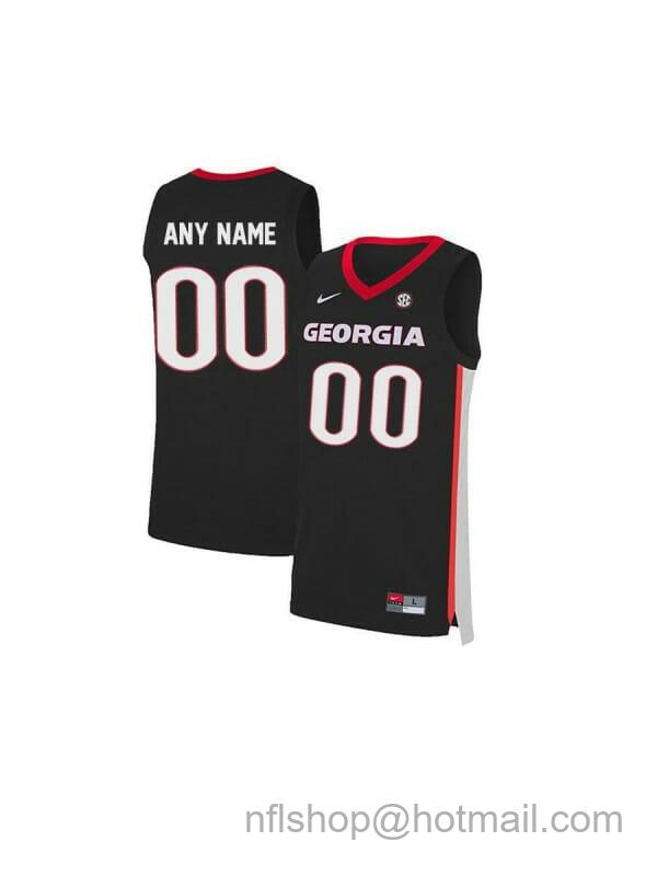 Men's Nike Custom Georgia Bulldogs Jersey College Basketball Name and Number Elite Black