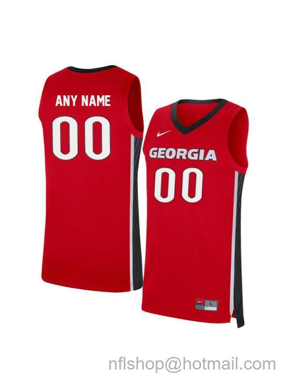 Men's Nike Custom Georgia Bulldogs Jersey College Basketball Name and Number Elite Red