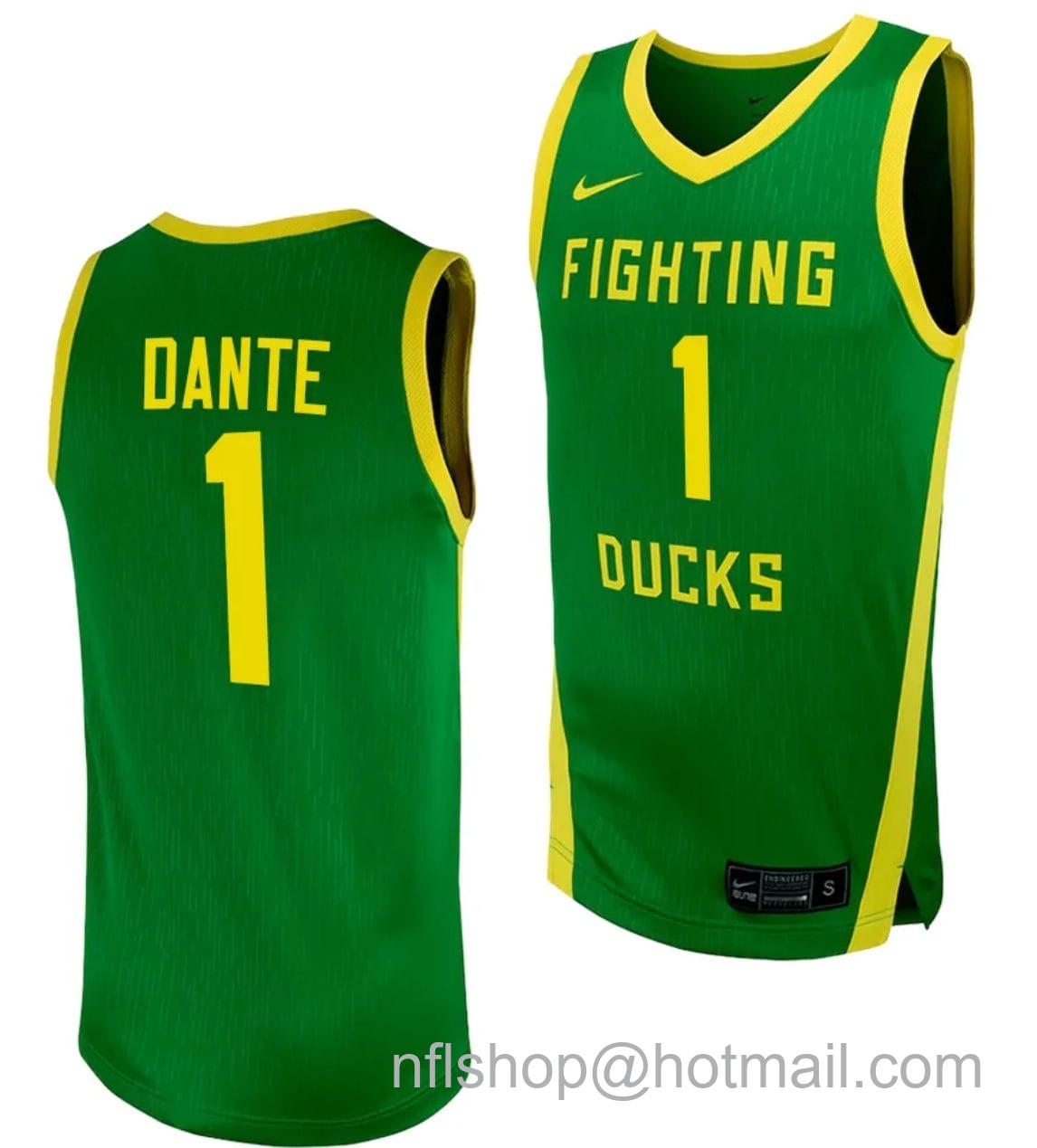 Men's Nike N'Faly Dante Jersey #1 Oregon Ducks Replica College Basketball uniform Green