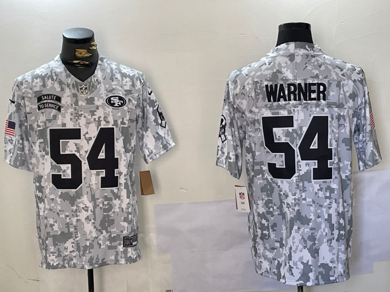 Men's San Francisco 49ers #54 Fred Warner Arctic Camo 2024 FUSE Salute to Service Limited Stitched Jersey