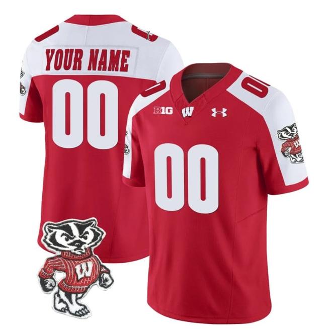 Men's Custom Wisconsin Badgers Jersey Name and Number Vapor Limited College Football Red Alternate