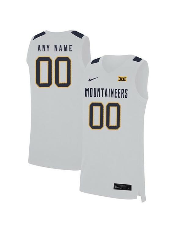 Men's Custom West Virginia Mountaineers Jersey College Basketball Name and Number Elite White_1