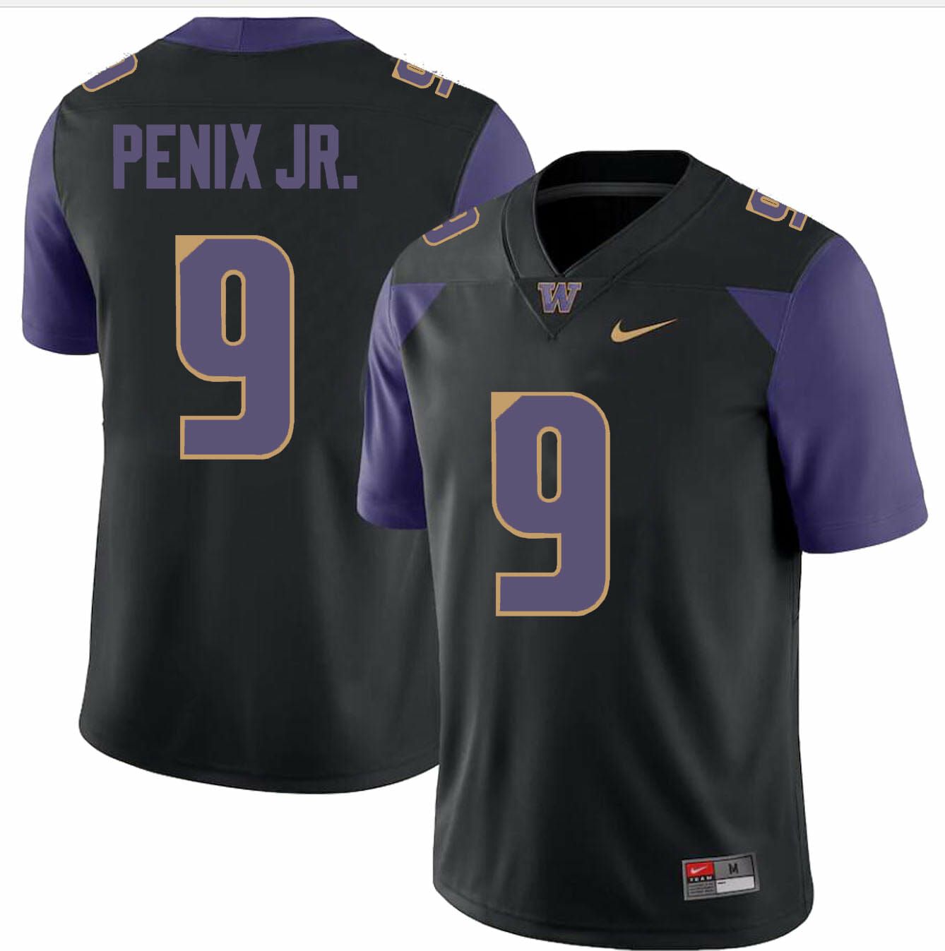 Men's Washington Huskies Michael Penix Jr Jersey #9 College Football Premier Black